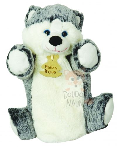  marionnette zanimoos chien husky gris blanc 